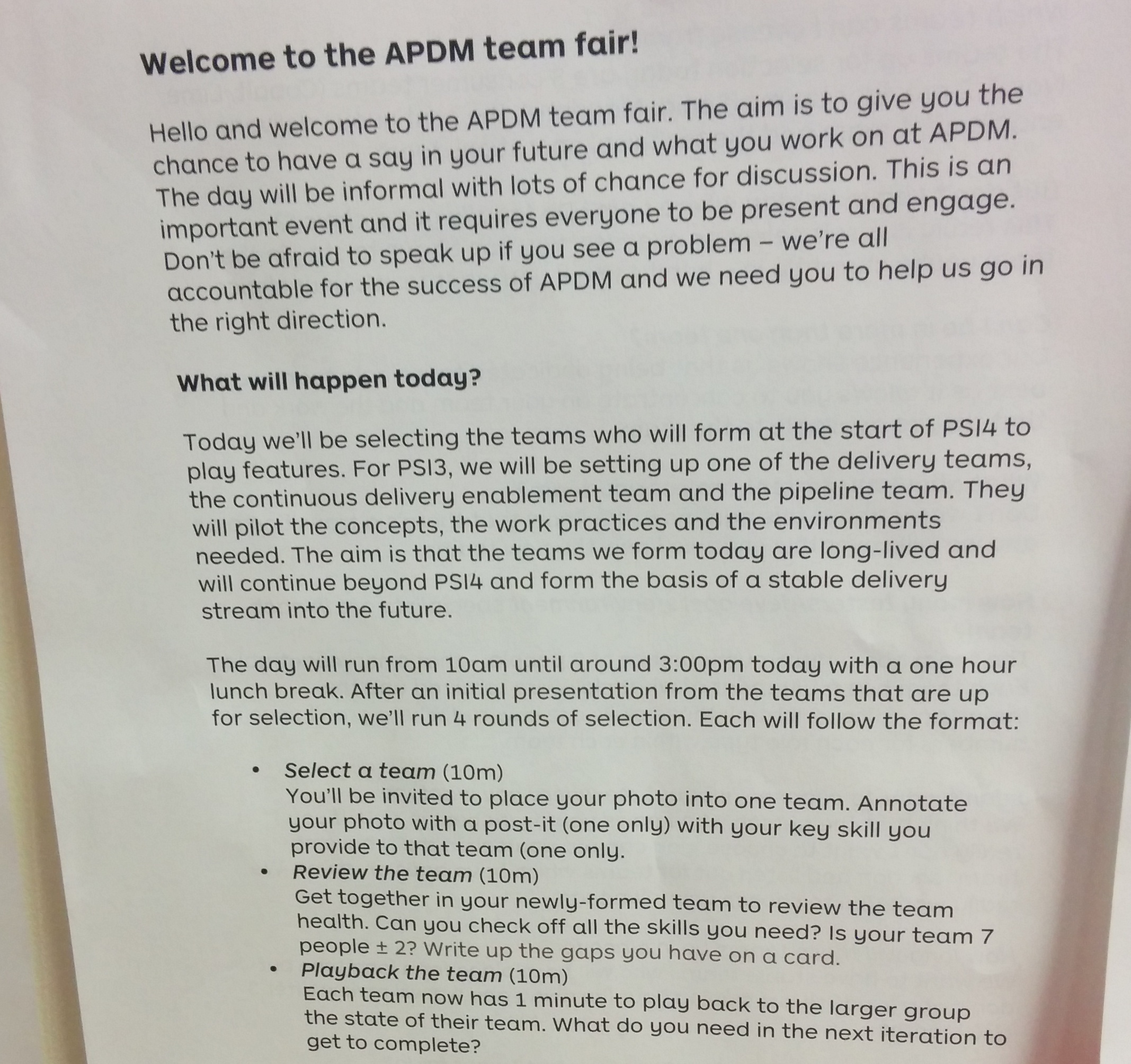 Welcome letter